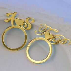 20pcs Personalized Acrylic Cut Napkin Ring Custom Name Sign Table Decor Event Holder Banquet Dinner Party Favors
