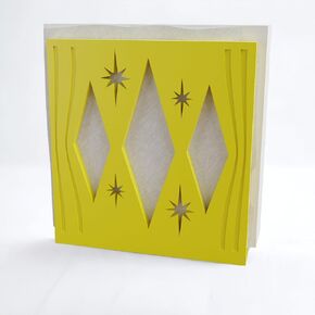 Midcentury Modern Retro Style Triple Diamond Star Bursts Napkin Holder Geometric Kitchen Decor 1960s 50s Atomic Era Gift Unique (Titanium)