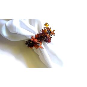 Fall Napkin Rings in Vine and Leaves Set of 4 pcs for Rustic Thanksgiving Table Decor