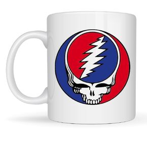 Steal Your Face Double Sided 11 Oz Ceramic Coffee Mug Dead Head Grateful Gift for Friend Relative or Co-Worker Hot Chocolate Tea Cup For Right or Left Handed Drinkers