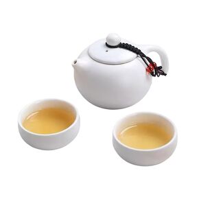 Traditional Chinese Tea Set, Mint Green and Gold, 5.0 x 5.0 x 3.5 inches, Porcelain Tea Bowl with Saucer