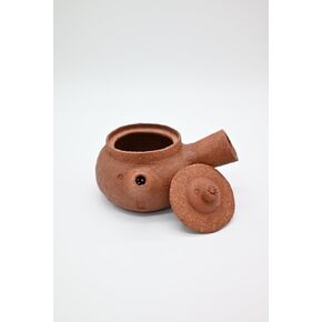 Traditional Handmade Purple Clay Teapot, 3.94 x 5.91 inches, Red Clay Hand-Pinched Design
