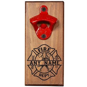 Otzzy Fire Department Gifts For Adults Retired Fireman Gifts For Men Firefighter Wifey Fireman Boyfriend Fire Department Plaque Firefighter House Decor Wall Mounted Bottle Opener