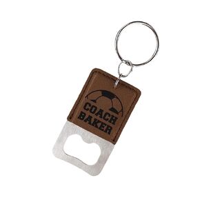 Alterd Industries Personalized Keychain Bottle Opener | Custom Baseball & Softball Coach Gift | Vegan Leather Laser Engraved Bottle Opener Keychain with Custom Name for Coaches, (Baseball & Softball)