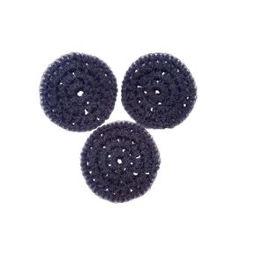 Crochet Round Scrubbers - Flat - Blue Indigo/Dark Blue-Gray - Double Nylon Yarn - Set of 3 - Reusable - Sponge - Scouring Pad - Household Helper