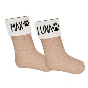 Personalized Christmas Stockings For Dogs, Farmhouse Family Stockings, Customized Stockings For Dogs, Cats, Burlap Dog Stockings with Name.