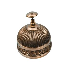 Antique Brass Reception Bell: Exquisite Hotel Table Bell with Gold Decorative Accents, Combining Classic Elegance and Timeless Charm for Professional and Decorative Use