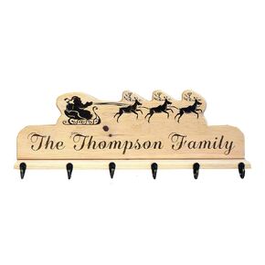 Christmas Stocking Holder - Personalized Handmade Solid Wood for Mantle or Wall-Mount