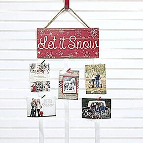 Christmas Card Holder - Let it Snow (Red)
