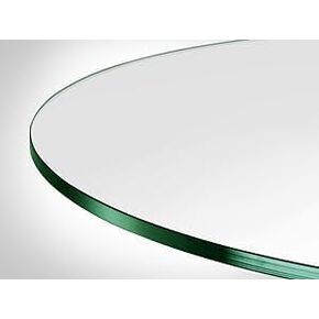21" Inch Round Glass table top - 3/8" Thick - Flat Polish Edge, America Glass by Glass Beveling Service