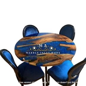 Round Wood & Epoxy Table, Epoxy Coffee Table & Dining Table, Living Room Table, Office Effect Table, Ocean Table for Home Decoration, Resin Home Furniture, Best Gift (16" inches, 30"x30")
