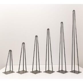 أرجل دبوس الشعر المكونة من 3 -Rod ، مجموعة من 4 - اختر من 12 "إلى 42" ارتفاع ، مصنوعة يدويًا للمشاريع DIY والمشاريع المنزلية ، اختر من بين معطف خام غير معالج أو غير لامع أو إنهاء أسود ، مصنوع في الولايات المتحدة الأمريكية