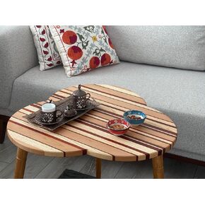Handcrafted Unique Hardwood End Table Set of 2 Coffee Table For Living Room (Small)