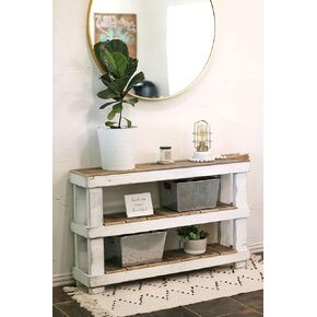 Three Tier Slatted Console (White Combo)