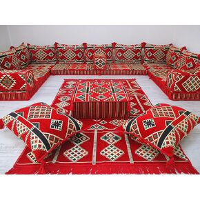 Arabic U Shaped Sofa Set,Arabic Floor Seating,Arabic Floor Sofa,Arabic Majlis,Arabic Couches,Floor Seating Sofa MA 31 (Ottoman ONLY)