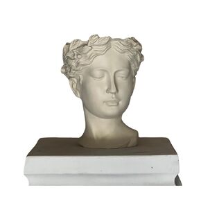 Jasmin Decor Art - Greek Goddess Venus Head Planter - Female Statue Planter for Succulents, Herbs, and Candles - Indoor/Outdoor Decorative Face Pot