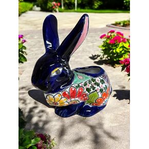 Talavera Bunny Planter; Cute Small Rabbit Maceta; Hand-Painted Mexican Pottery; Spring Garden Decor; Indoor Outdoor Use