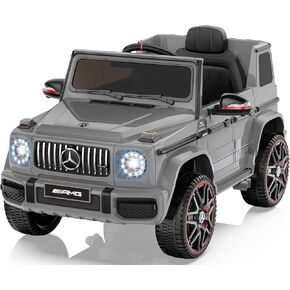 ANPABO Licensed Mercedes-Benz G63 Car for Kids, 12V Ride on Car w/Parent Remote Control, LED Headlights, Music Player & Horn, Soft Start, Low Battery Prompt, Kids Electric Vehicle, Black in Kuwait