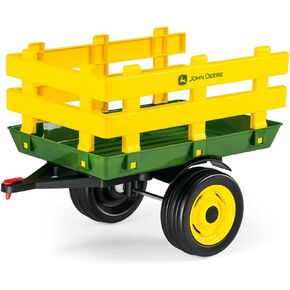 Peg Perego Children's John Deere Stake-Side Trailer, Green & Yellow