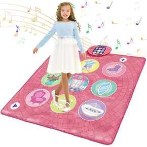 Kids Dance Mat, Electronic Dance Pad Game with LED Lights, Adjustable Volume, 5 Game Modes, 3 Challenge Levels, Built-in Music, Fun Birthday Christmas Dance Gifts for Boys Girls Ages 3-12