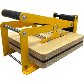 15" x 15" Manual Printing Press Machine, Portable Linoleum Printmaking, Wooden Lino Printing Tools, Yellow