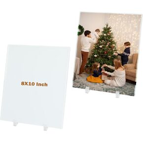 Sublimation Tempered Glass Blanks Photo 6 PCS 8x8 Inch for DIY Crystal Plaque 4MM/0.15 Inch Thickness