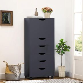 Naomi Home Ultimate Sewing Craft Storage Cabinet - 5 Drawer Organizer for Arts Crafts Sewing Supplies More - Black Multipurpose Cabinet with Ample Space 5 Drawer with Shelf Black