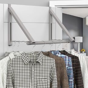 Clothes Drying Rack for Laundry Room Organization,Foldable Over The Door Drying Racks for Saving Space, 1 Hanger White