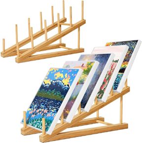 Fowcarol Small Art Drying Rack ، رف تخزين فني ، 5 طبقات عرض الطلاء معروفة تخزين الخشب من ألواح القماش ، رف عرض الخيزر