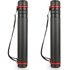 2PCS Poster Tube, Small Poster Tube with Strap, Art & Poster Storage Transport Tubes, Carry Document, Blueprint, Drawing and Artwork, Round Poster Holder Tube Cases Expand from 17.5 to 28 Inch