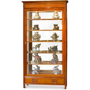 ChinaFurnitureOnline Natural Finish Rosewood Chinese Longevity Design Curio Cabinet