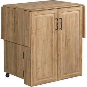 Sauder Craft Works Craft Cart, Khaki Pine Finish