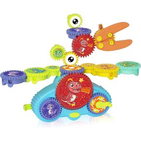 STEM Gears Toys for Kids Ages 3+, Creative Learning Building Blocks, 13Pcs Educational Construction Toy Set, Versatile Gear Playset Gift for Boys & Girls