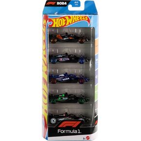 Hot Wheels Toy Cars Formula 1 5 pack ، مجموعة من 5 1:64 سيارات Die-Cast التي تتميز بـ F1 Racing Team Decos ، سيارات السباق القابلة للتحصيل