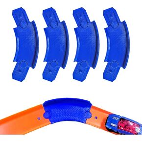 K TOMOTO 45 Degree Banked Turn Compatible with Hot Wheels, Racetrack Connectors Set of 4 for Hotwheels Curved Track Replacement