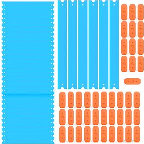 Replacement Track Set Builder Pieces for Hot Wheels Toy Cars 86-Piece Straight Track Set, Connectors Included, 40 Feet of Track (Blue)