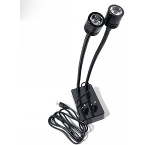 Spotlight Microscope Light Source, USB Desk Mini LED Dual Gooseneck Lights Illuminator for Stereo Microscope Camera Industrial Video Zoom C Mount Lens for Repair Soldering PCB Lab