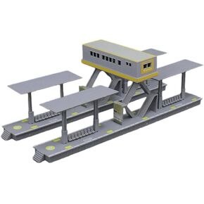 DIY Modern Ho Scale Train Station Platform Model متوافق مع الأطفال من البلاستيك المبدع