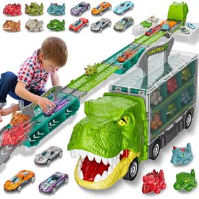13 في 1 سيارة ألعاب الديناصورات للأطفال ، مجموعة Truck Truck Truck Truck Truct