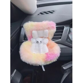 Doll Car Seat for 17cm Dolls with Air Vent Clip and Desktop Stand, Cute and Functional Car Ornament for Blind Box Doll Fans, Collectors (Pink)