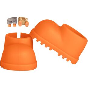 Doll Shoes for 17cm Doll, Cute Mini Shoes Accessories for 17cm Dolls Sitting Standing Series, Silicone Doll Rain Shoes Boots(1 Pair Brown, No Doll)
