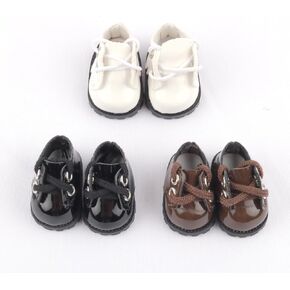 3 Pairs of Doll Shoes for Doll, Mini Shoes for 17 Cm/6.7 in Doll Cute Accessories for Doll 3 Colors to Match Different Outfits and Clothes Black/Brown/White