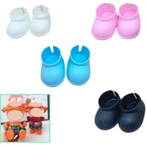 4 Pair Cute Shoes Compatible with 15cm Doll,2025 Mini Shoes for 17CM Doll Outfit Clothes Accessories
