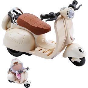 Scooter for Labubu Motorcycle Motociclistas, Laboob Accessories with Light and Music, Scooter for dolls, Laboob Motorcycle, Laboob Decor Desktop Ornaments, Interactive Rotating for Laboob Collectors