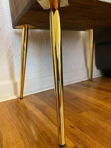 Table for Record Player Stand Cabinet MCM Mid Century Modern Metal Golden Legs Active Restock requests: 0 in Kuwait