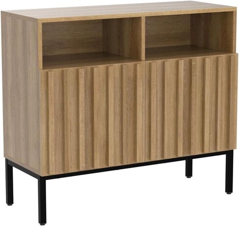 خزانة تخزين Mopio Norwin ، اللوحة الجانبية الحديثة للبوفيه الصناعي ، Credenza ، Accent Credenza ، أبواب الألواح المزرقة ، الرفوف القابلة للتعديل ، أرجل معدنية متينة مع مستوي لغرفة المعيشة (مزدوجة) in Saudi Arabia