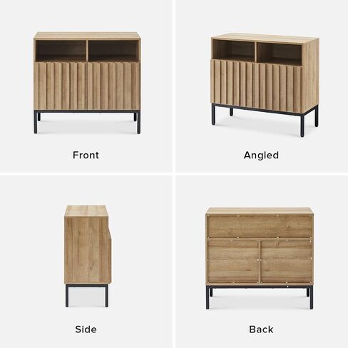خزانة تخزين Mopio Norwin ، اللوحة الجانبية الحديثة للبوفيه الصناعي ، Credenza ، Accent Credenza ، أبواب الألواح المزرقة ، الرفوف القابلة للتعديل ، أرجل معدنية متينة مع مستوي لغرفة المعيشة (مزدوجة) in Saudi Arabia