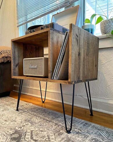 Table For Record Player Stand Cabinet MCM Mid Century Modern with Hairpin Legs in Saudi Arabia