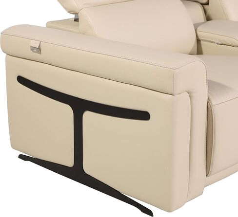 Blackjack Furniture Riccardo Top Grain Italian Leather Beated 6 Reclining 3 قطع مع أريكة جلوس فاخرة حديثة ، Loveeat و Crast for Living Room ، 7.6-HT-3pc ، رمادي فاتح in Saudi Arabia