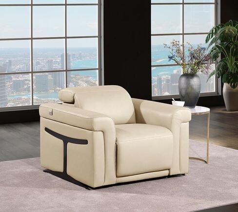 Blackjack Furniture Riccardo Top Grain Italian Leather Beated 6 Reclining 3 قطع مع أريكة جلوس فاخرة حديثة ، Loveeat و Crast for Living Room ، 7.6-HT-3pc ، رمادي فاتح in Saudi Arabia